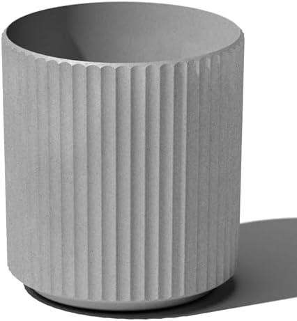 Veradek Demi Series Round Planter for Porch, Patio, Backyard | Durable Plastic-Concrete Material | Modern Décor for Tall Plants, Flowers by VeradekOutdoor