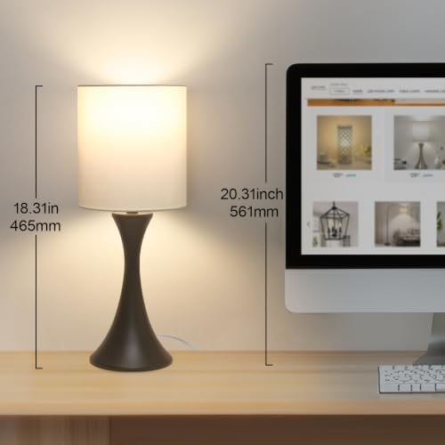 3 Way Touch Control Table Lamp, Dimmable Bedside Lamp, Nightstand Light - Image 4