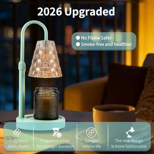 Candle Warmer Lamp with Timer Dimmable, Wax Melt Warmer, Green - Image 3