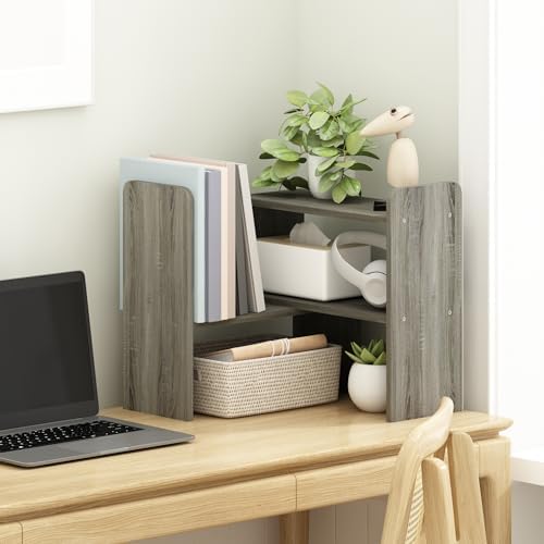 Furinno Classic Geometric Desk Organizers and Accessories, Grey Oak by Furinno-FitsYourSpaceFitsYourBudget