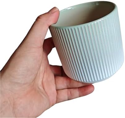 Cuteforyou 3.75 Inch Modern Textured Ceramic Succulent Planter Pot (No Plant Included) – Perfect for Small Plants, Cacti & Desk Decor – Lightweight & Durable，Green - Image 3
