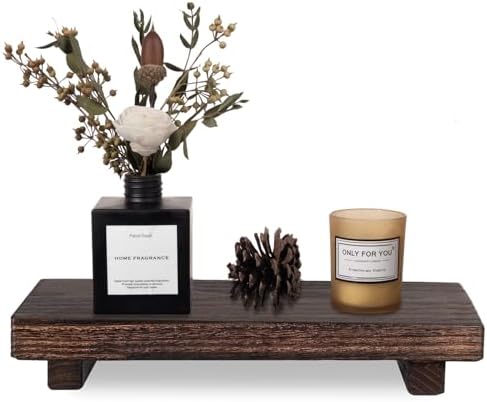 Wood Bathroom Tray Farmhouse Decor Kitchen Soap Holder, 11.8"x7" Dark Brown by zoocatia