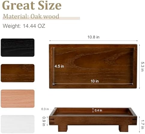 Decorative Tray Farmhouse Decor Wood Soap Holder, 10.8 * 5.3 Walnut - Image 5