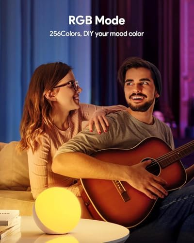 Hifree Touch Lamp, Multicolor Night Light for Kids, Small LED Table Lamp for Bedroom, Dimmable Bedside Lamp with Warm & White Light - Image 2