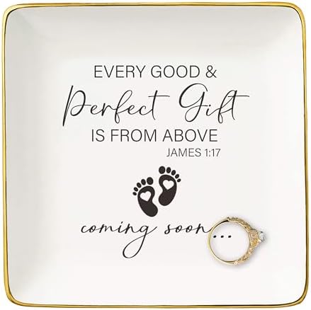 NZY Baby Pregnancy Announcement Gifts-Promoted to Grandma,Aunt,Godmother-Baby Coming Soon-New Baby Reveal Gifts for Mom Sister Friends-Mothers Day Christmas Gift-Jewelry Tray Trinket Holder Ring Dish by NZY