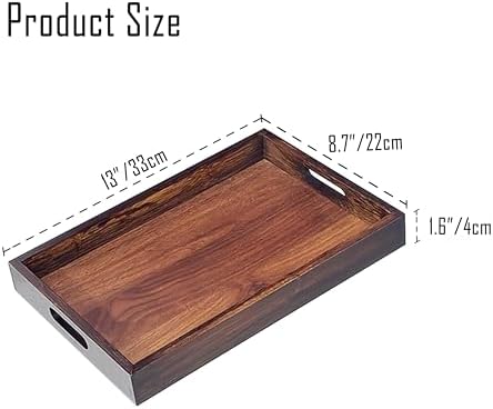 Serving Tray with Handles, 13" x 8.7" Bamboo Tray - Image 6