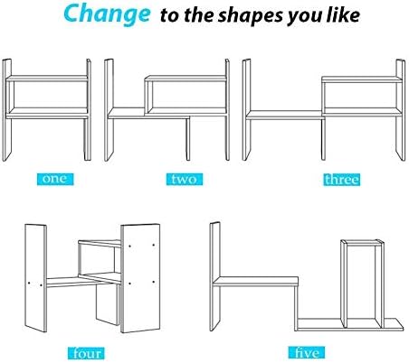 Sorfity Expandable Wood Desktop Bookshelf Desktop Organizer Office Storage Rack Wood Display Shelf - Free Style Display True Natural Stand Shelf Rack Assemble - Image 6