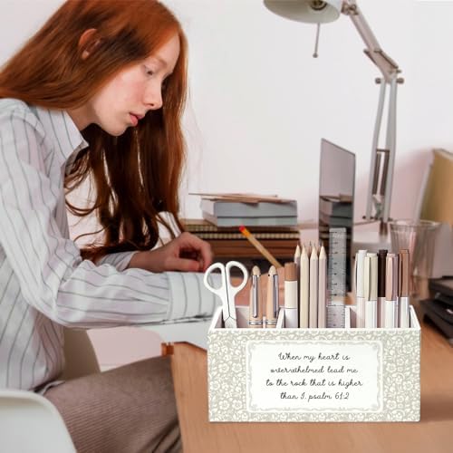 Christian Flower Pen Pencil Holder for Desk Decor - Image 4