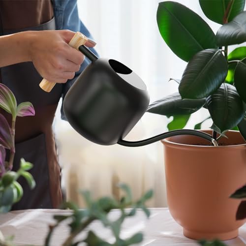 Green Moon 1.2L/41oz Metal Metal Watering Can with Long Spout, Black - Image 6