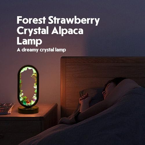 Runyangshi Natural Crystal Forest Lamp LED Oval Night Light, USB Tri‑Color Adjustable Bionic Light Ambient Lamp for Bedroom Living Room, Home Decoration Christmas Gift - Image 5