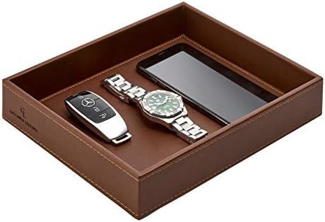 GALLAWAY Leather Valet Tray for Men - Nightstand Organizer EDC Tray for Wallet and Keys - Bedside Dresser Catch All Dump Key Bowl for Entryway Table, Dark Brown - Image 7
