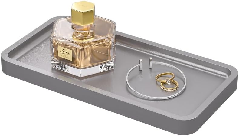 Weenson Bamboo Bathroom Vanity Tray, Decor, Silver, 7.9" x 4" x 0.8" by Weenson