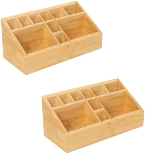 2 Pack Small Bamboo Art Supply Organizer Pen Holder by Ninebendstreams