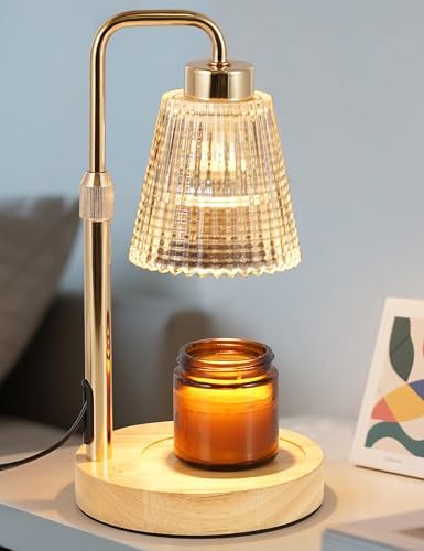 Modern Candle Warmer Lamp with 24h Cycle Timer, Dimmable Wax Melt Warmer by GODONLIF