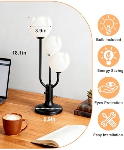 Lightdot Flower Table Lamp Floral Nightstand Lamp Home Decor Gift Dimmable - Image 5