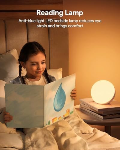 Hifree Touch Lamp, Multicolor Night Light for Kids, Small LED Table Lamp for Bedroom, Dimmable Bedside Lamp with Warm & White Light - Image 4