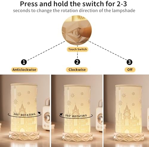 Touch Control Table Lamp for Bedroom, Portable LED Cordless Lamp, 1500mAh Rechargeable Battery Operated, 3 Color Temperatures Rotating Bedside Lamp for Living Room, Nightstand - Image 3