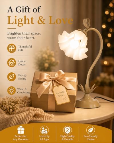 WERFOP Flower Table Lamp Cute Desk Lamp for Bedroom Home Decor - Image 5