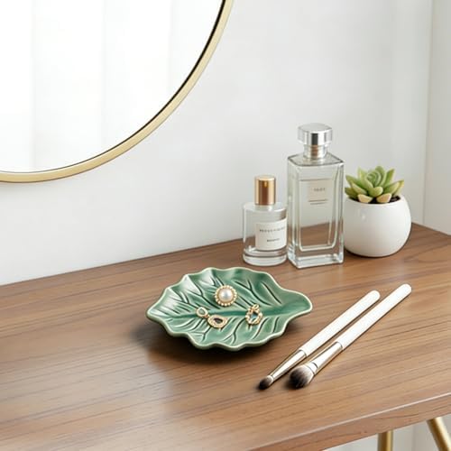 Reactive Glaze Leaf Ring Dish, Trinket Tray with Gift Box - Image 6