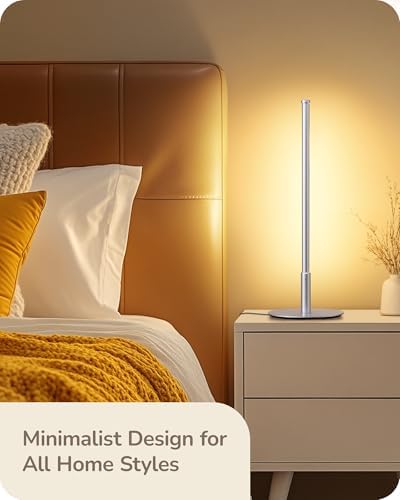 EDISHINE LED Table Lamp, Modern Desk Lamps for Living Room, Silver - Image 5