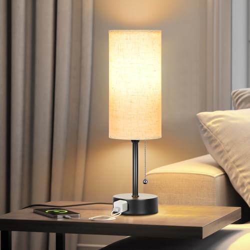 Bedside Table Lamp for Bedroom,Small Lamps for Night stands with Pull Chain - Image 6