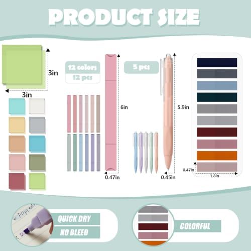 Jutom 38 Pcs Book Annotation Kit for Bible Study, Earth Tones, Square - Image 3