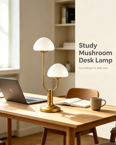 Lightdot Gold Mushroom Table Lamp for Bedroom Dimmable Cute Desk Lamp - Image 6
