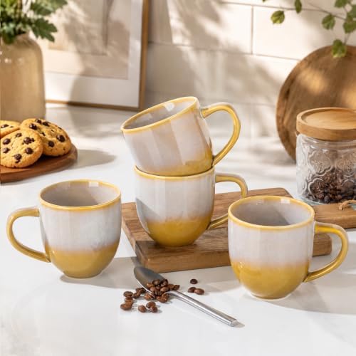theterra Ceramic Coffee Mugs Set of 6, 12 oz Coffee Cups with Handle - Image 4