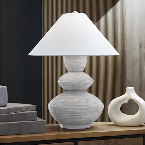 Signature Design by Ashley Table Lamp, 30" Gourd, Distressed White - Image 2