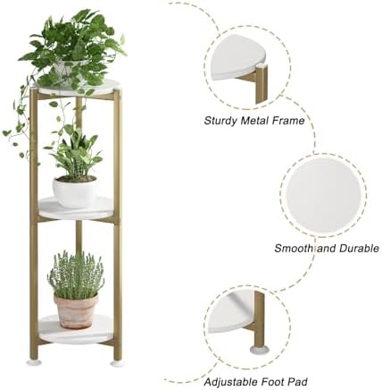 3 Tier Plant Stand Indoor Corner Tall Round Shape Plant Shelf - Image 4