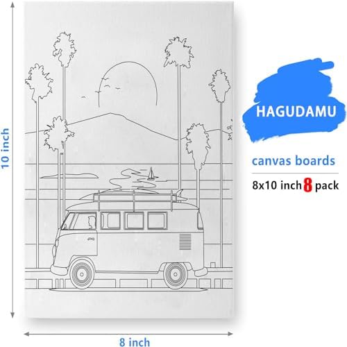 8 Pack (8x10) Pre Drawn Canvas Boards for Painting for Adults, Sip and Paint Party Supplies Canvas Painting Set, Beginner Favor, (Landscape) - Image 2