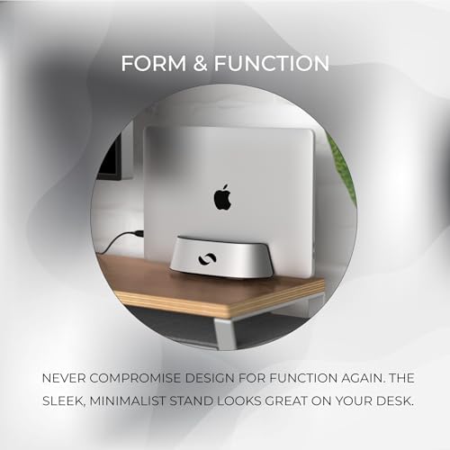 HumanCentric Vertical Laptop Stand in Silver Aluminum, Adjustable - Image 5