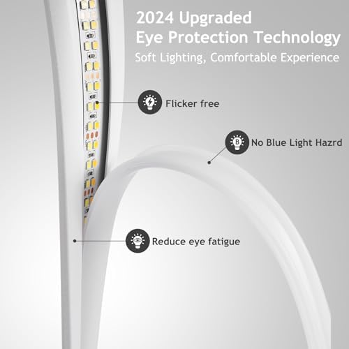NUÜR White Circle LED Table Lamp, 3 Color Temperatures, Dimmable - Image 5