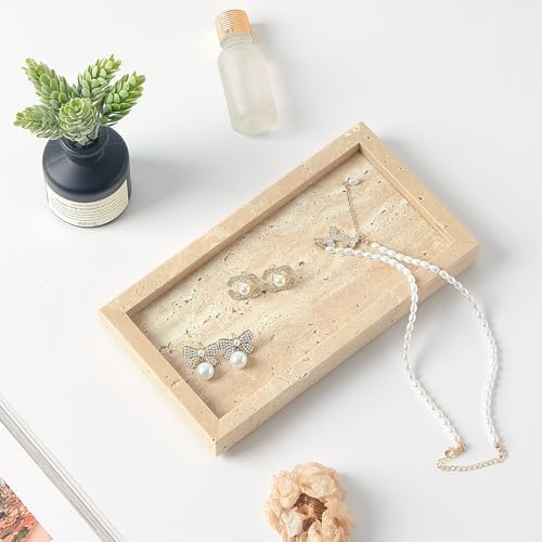 Natural Small Marble Vanity Tray, Stone Organizer for Bathroom & Kitchen - Image 6
