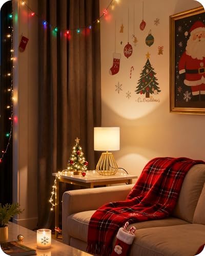 Gold Table Lamp, 12.6 Inch Small Bedside Lamp with 2700K LED Bulb - Image 2