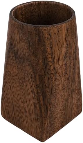 Wooden Pen Holder for Desk, Walnut Pencil Cup Holder Stand, Multi Purpose Desktop Organizer Desk Accessories for Home Office by ReignSword