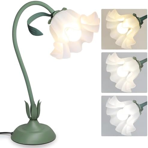 NewAoNaSen Flower Table Lamp Cute Lily Desk Lamp Bedside Night Light -Green by NewAoNaSenLighting