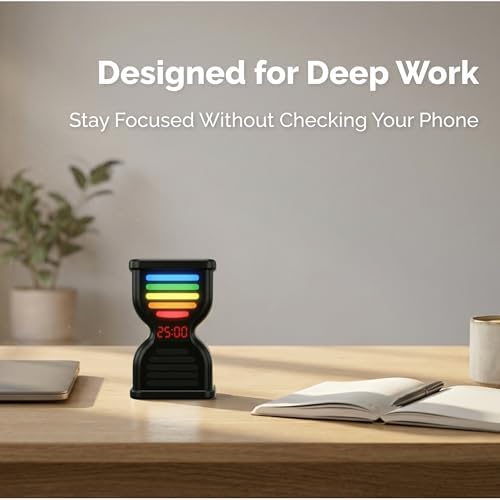 Pomodoro Timer for Productivity, Visual Countdown with Light Flow, Flip Timer 25/5 min, Custom Countdown Count-up, USB-C Rechargeable, Silent, Study for Kids Students ADHD Gift Work Classroom Office - Image 6