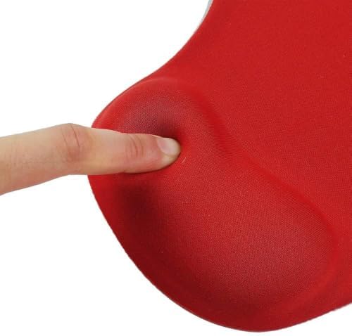 Office Mousepad with Gel Wrist Support - Ergonomic Gaming Desktop Mouse Pad Wrist Rest - Design Gamepad Mat Rubber Base for Laptop Computer -Silicone Non-Slip Special-Textured Surface (06Red) - Image 5