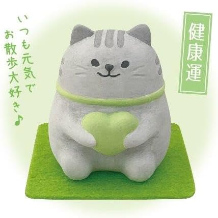 Stone Diffuser Cute Lucky Cat Passive Diffuser for Essential Oil, Non-Electric (Green) - Image 3
