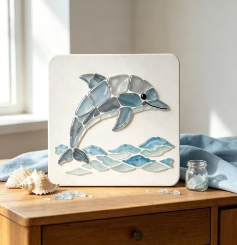 LWLQCZJ Sea Glass Art Kit - DIY Fun Craft Kit for Adults, Beginner Friendly (Dolphin) - Image 2