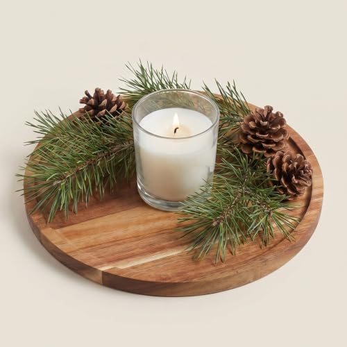 2 Pack Round Wood Tray, Acacia Wooden Decorative Serving Tray for Coffee Table, Home Decor, and Centerpiece – Small Candle Tray & Charcuterie Board for Kitchen Countertop (7.9 Inch) - Image 5