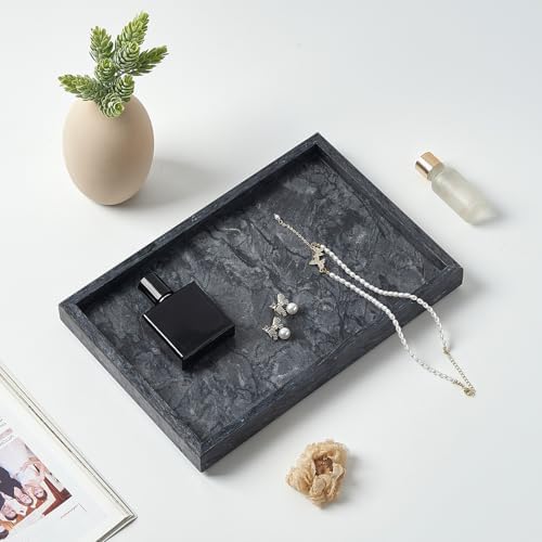 Natural Large Marble Vanity Tray, Stone Organizer for Bathroom & Kitchen - Image 6