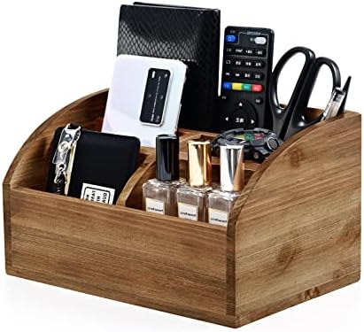 OKSQW Wooden Desk Organizer, Solid Wood Pen Holder for Desktop Organizer, No Need Assembly, Home Office Supplies Workspace Organizers Mail Holder Remote Control Countertop Storage Box by WelcometoOKSQW