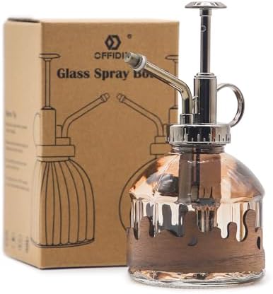OFFIDIX Glass Plant Mister, Spray Bottle with Vintage Bronze Plastic Pump by Offidix