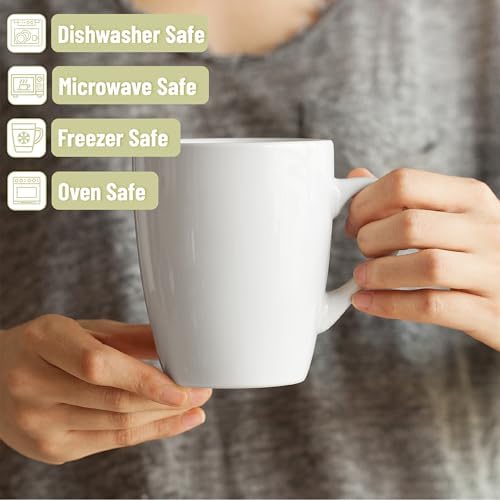 BTaT- Porcelain Coffee Mugs Set, 4 Pack, 12oz, White Ceramic Cups - Image 4