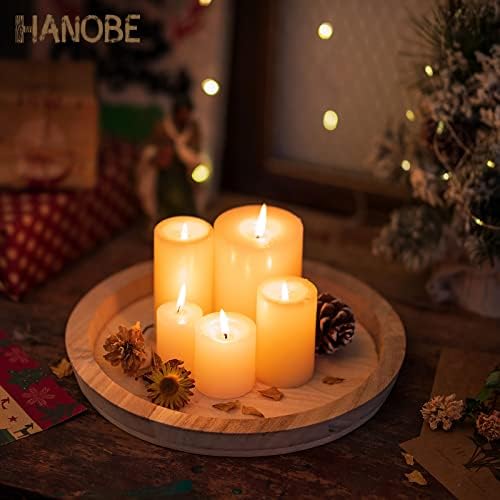 Hanobe Unfinished Round Wooden Craft Trays for DIY Decorative Plate - Image 3