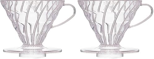 Hario V60 Plastic Coffee Dripper, 02, Clear (Pack of 2) by Hario