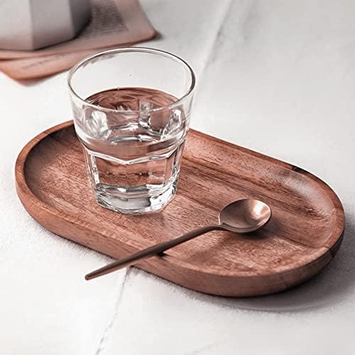 Small Serving Wooden Tray Salad Plates for Fruit Cookie Platter 3.9x7.1inch - Image 3