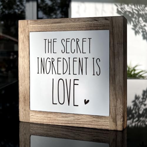 The Secret Ingredient Wooden Sign - Love Decor for Kitchen & Home, Warm Tabletop Gift - Image 3